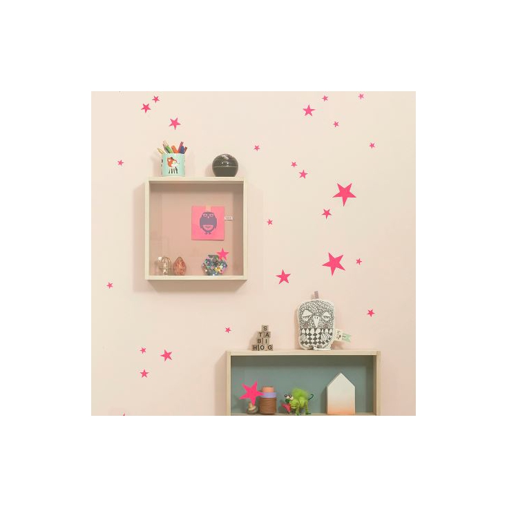 mini wallstickers - stars pink