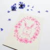 Carte Bunny rose fluo