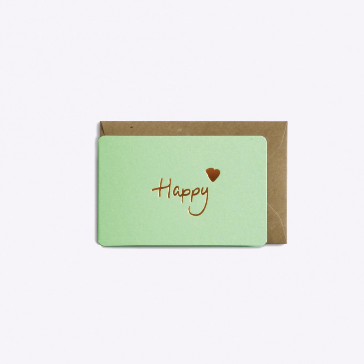 Mini carte Happy - mint green