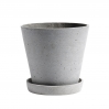 Flower pot with saucer S grey