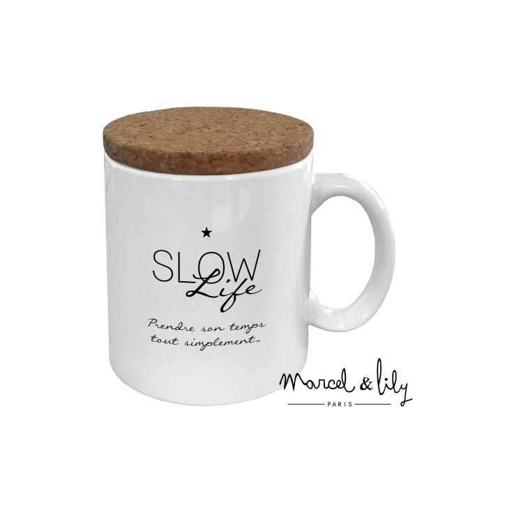 Mug avec son couvercle en liège - Slow life