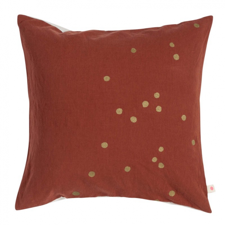 Cushion cover Lina Terracotta gold dots 50