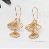Boucles d'oreilles - Gingko earrings gold