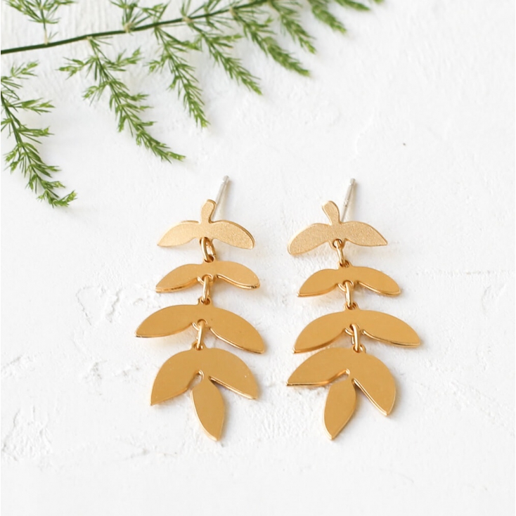 Boucles d'oreilles - Foliage earrings gold