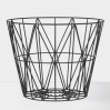 Wire basket large 60 x 45 cm - black
