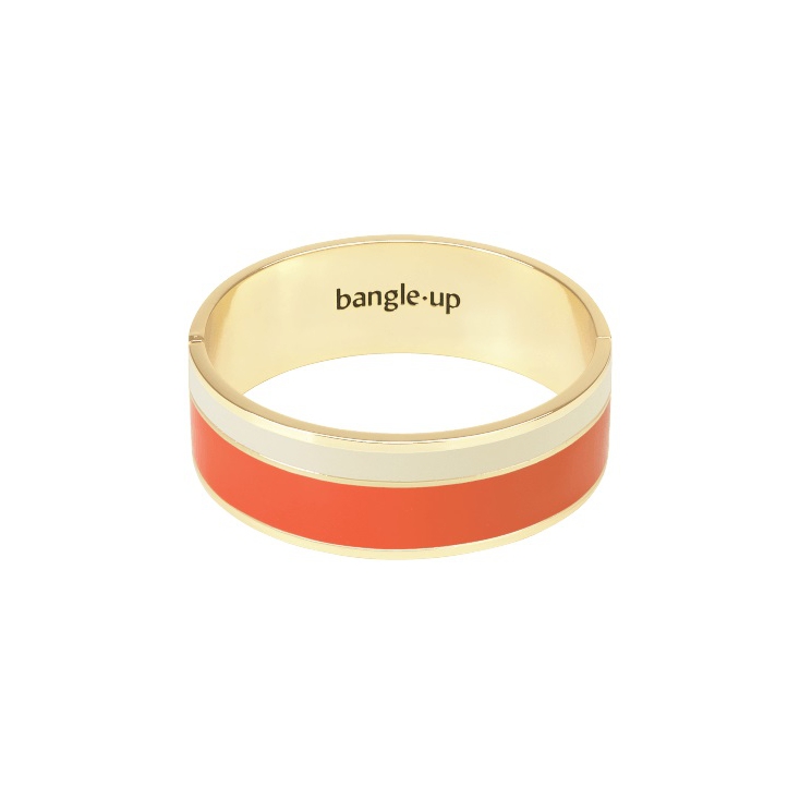 Bracelet Vaporetto two-tone 2cm - Tangerine / sand white