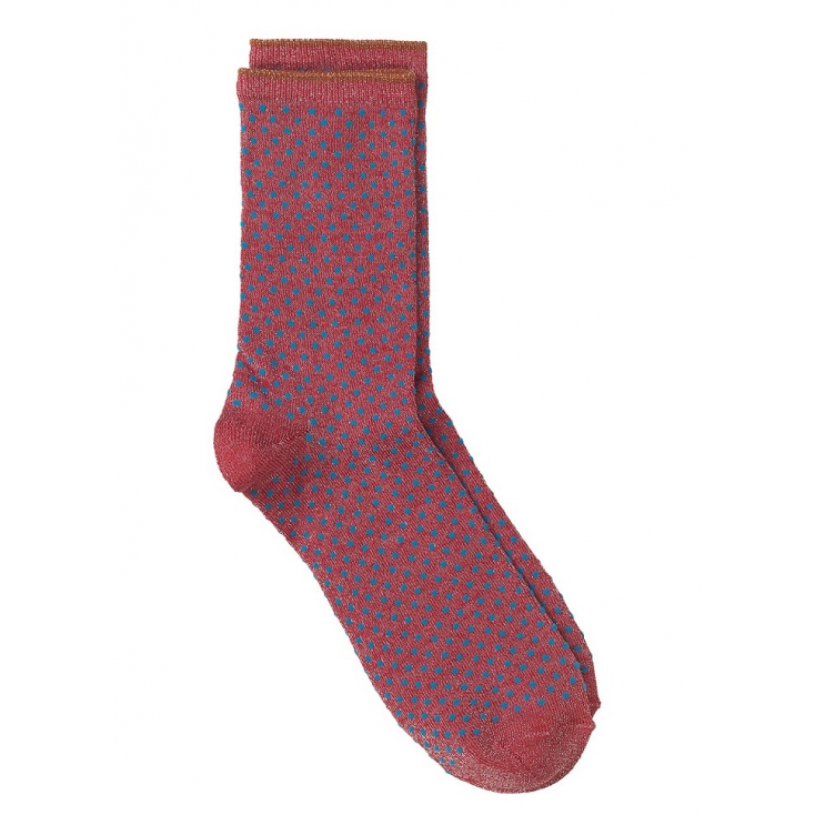 Chaussettes Dina Small Dots Collection - Raspberry wine 39/41