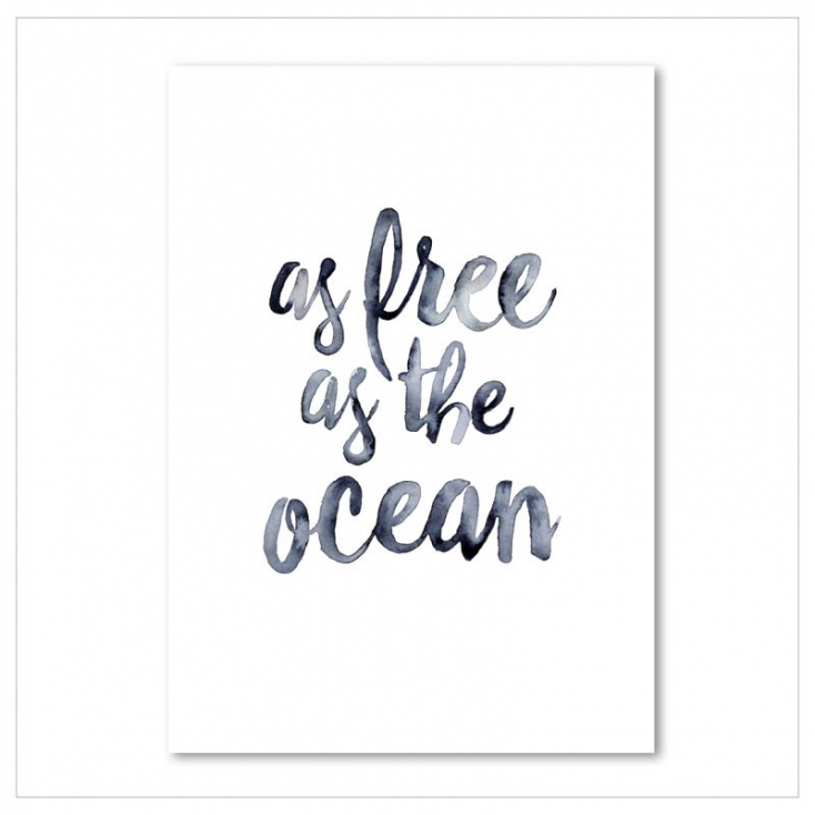 Affiche A3 As free as the ocean