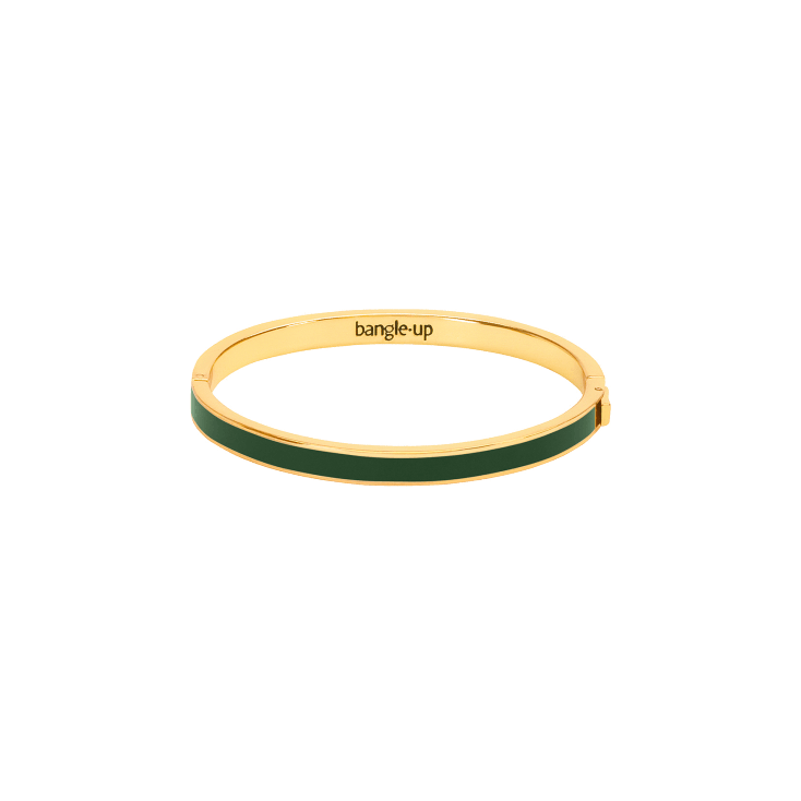 Bracelet Color block avec fermoir métal doré 0,5cm - Vert loup