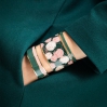 Bracelet Color block avec fermoir métal doré 0,5cm - Vert loup