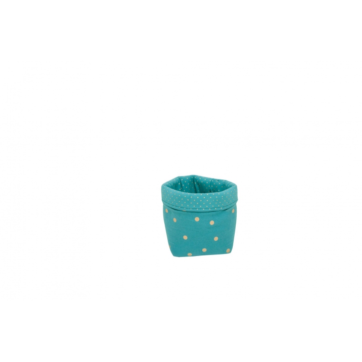 Panier small basket print confetti bleu prétrol/or