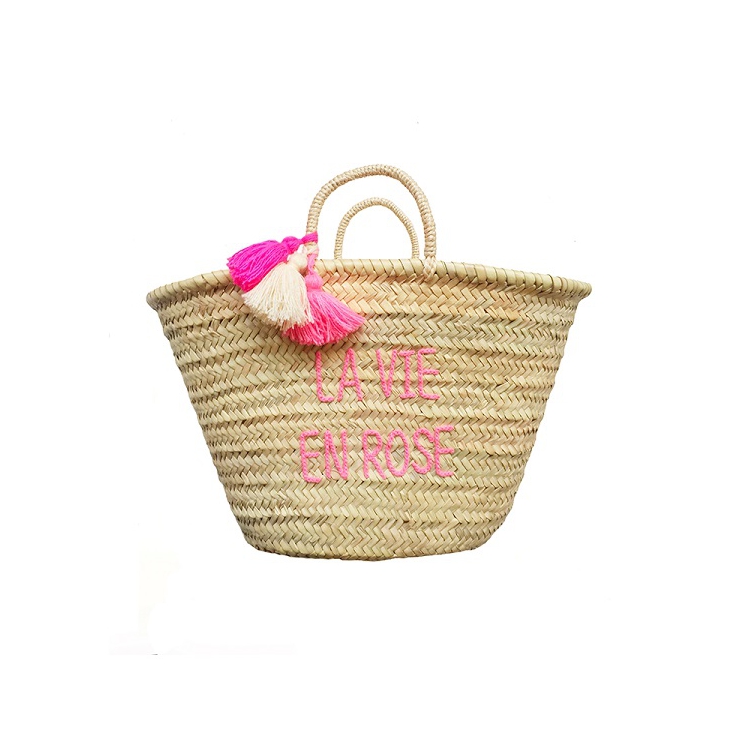 Panier mum brodé pour adulte - La vie en rose