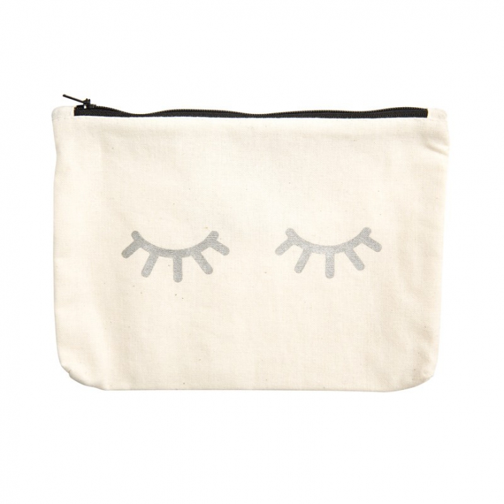 Canvass pouch-eyes Silver