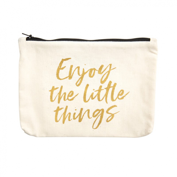 Canvas pouch - Enjoy the little things Gold