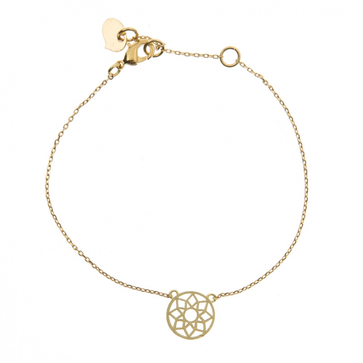 Mandala bracelet, gold plated