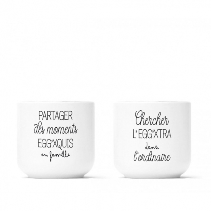 Pack 2 coquetiers porcelaine - Egg