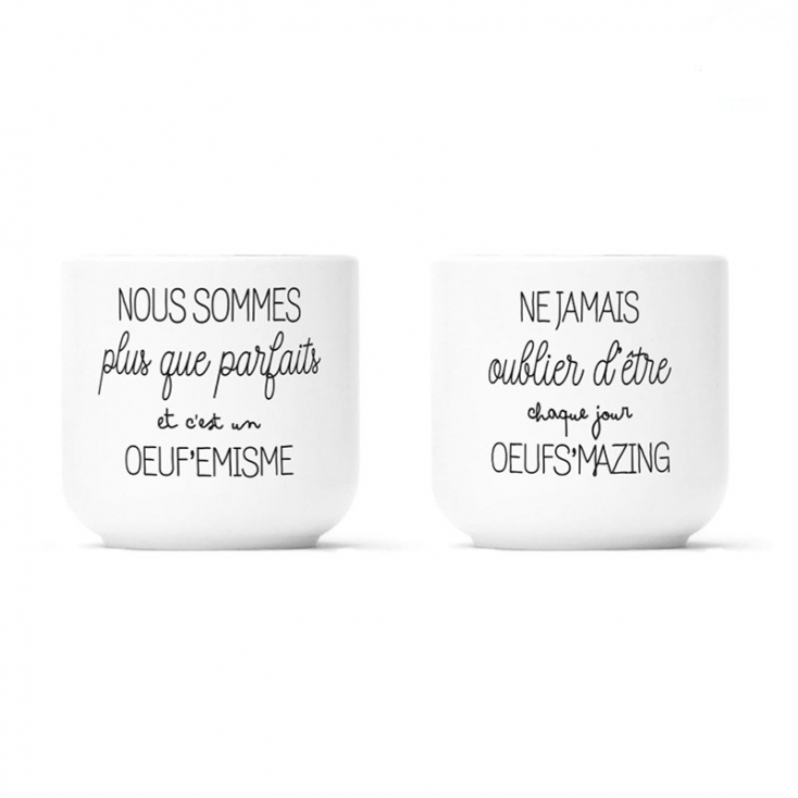 Pack 2 coquetiers porcelaine - Oeuf