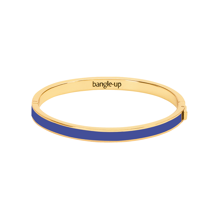  Bracelet Bangle métal doré 0,5cm-bleu clématis