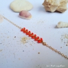 Bracelet Victoire - corail - plaqué or/laiton