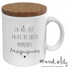 Mug avec son couvercle en liège - La vie est faite de jolis moments magiques