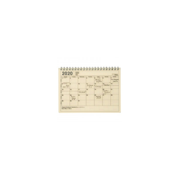 Notebook calendar 2020 medium white