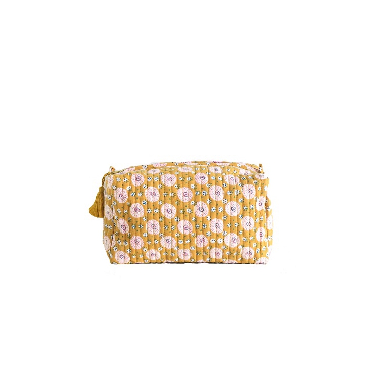 Big Travel Pouch - Shivu - Mustard/Pink