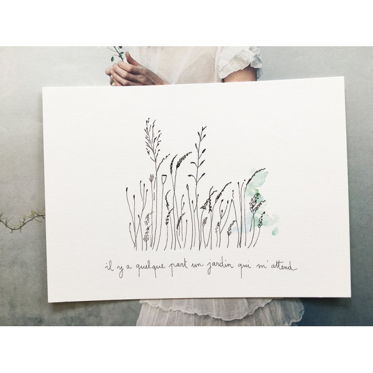 Papillonnage - carte postale - Un jardin