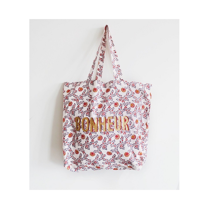 Tote Bag - Bonheur - Anima - Offwhite - vert