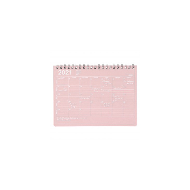 Notebook calendar 2021 grande taille rose