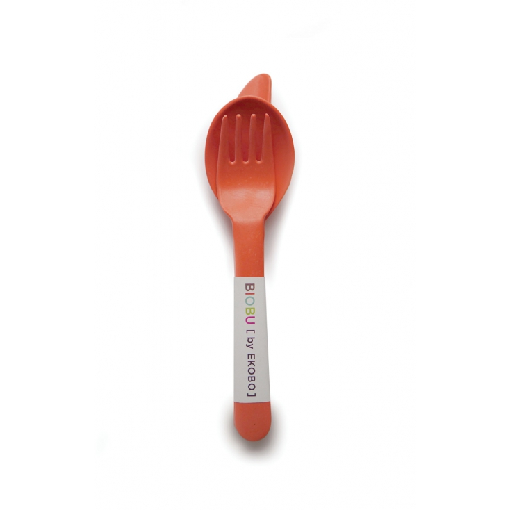 Biobu bambino trio cutlery set - persimmon