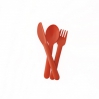 Biobu bambino trio cutlery set - persimmon