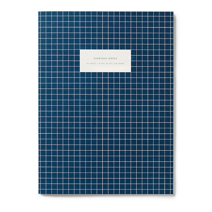 Large notebook - Check dark blue