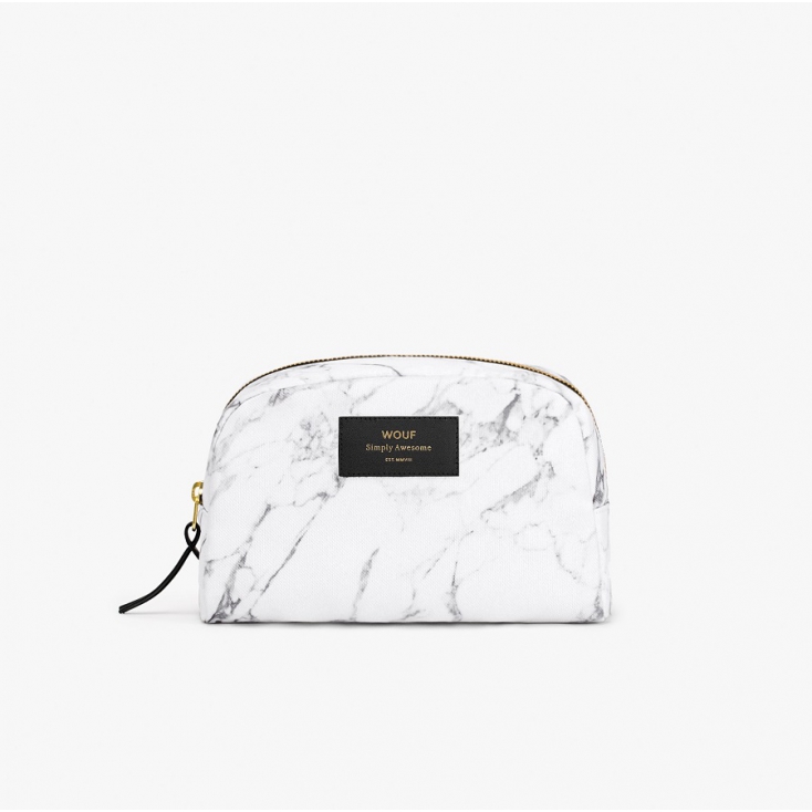 Pochette maquillage grande - White marble