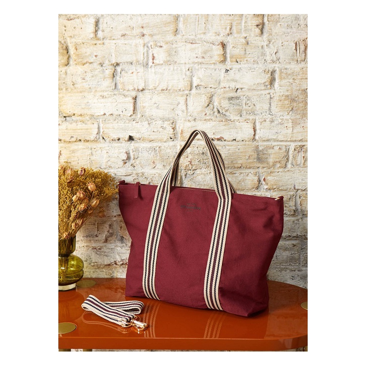 Cabas coton Clea plain - Cherry