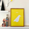 Le Bird affiche 30 x 40 cm jaune JLW