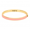  Bracelet Bangle métal doré 0,5cm-rose poudré