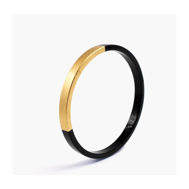 Jonc Trinity Rond - Noir - M