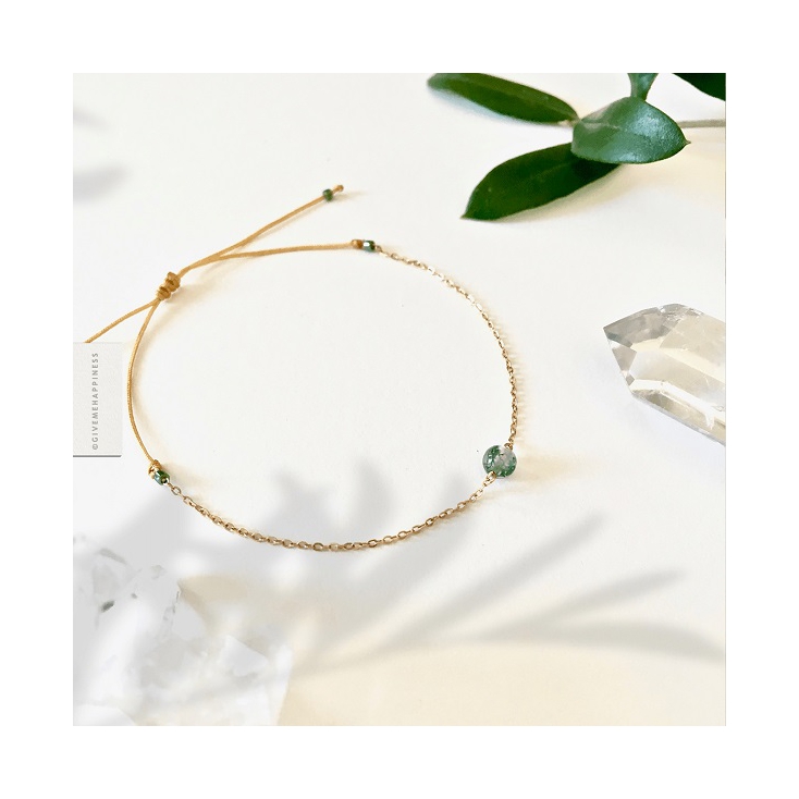 Bracelet Agate Mousse - bonheur & joie