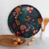 Plateau en bouleau - Herbier - Noir - rond - 45cm