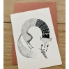 Aline Tekent - Carte postale - F7 - renard pull noir