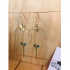 Boucles d'oreilles laiton doré ROMA 01 bleu