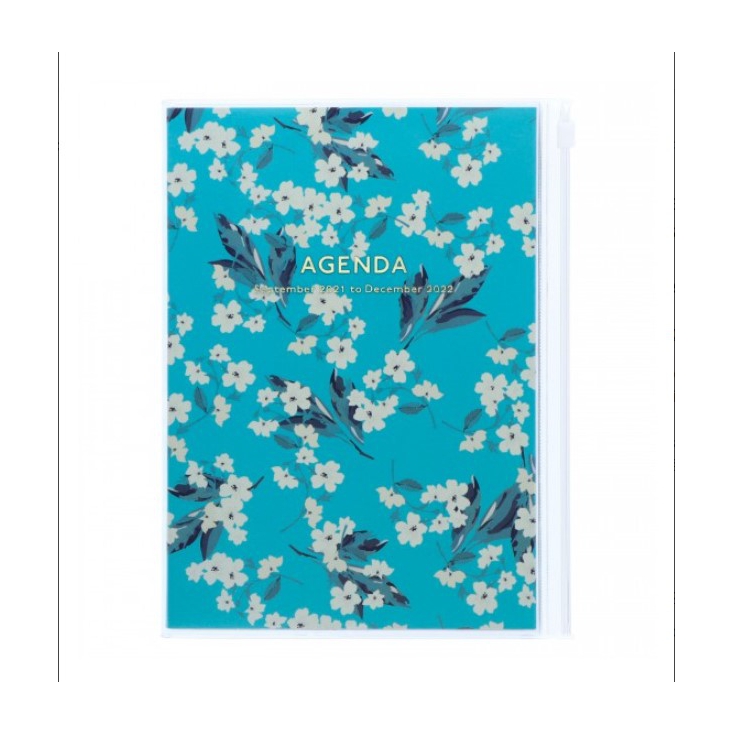 Agenda Flowers A6 2021-2022 - Turquoise