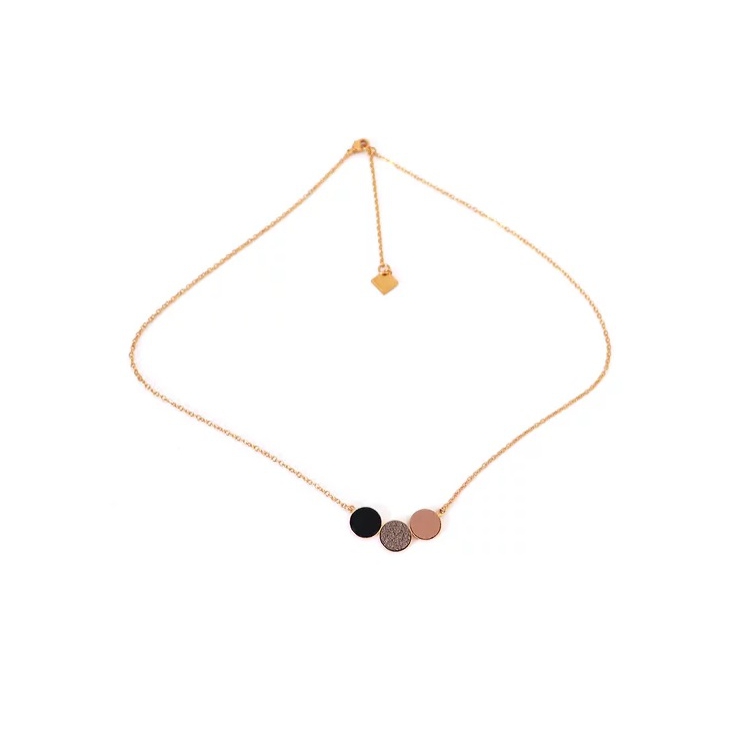 Collier Trio - ARGILE - Noir, brun cosmique et argile.