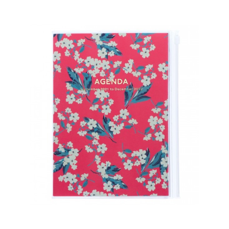 Agenda Flowers A6 2021-2022 - Pink red