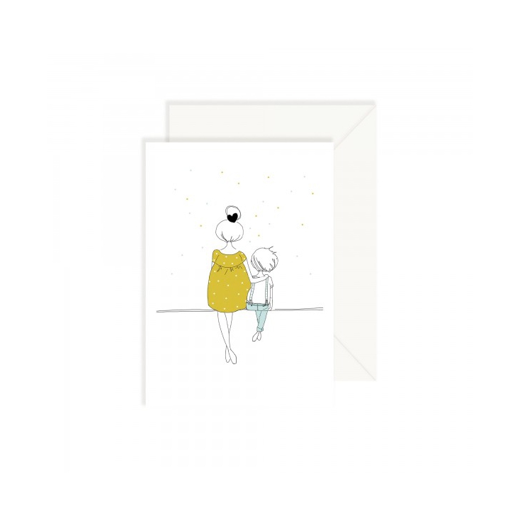 Carte avec enveloppe - Love Mum and Boy Summer