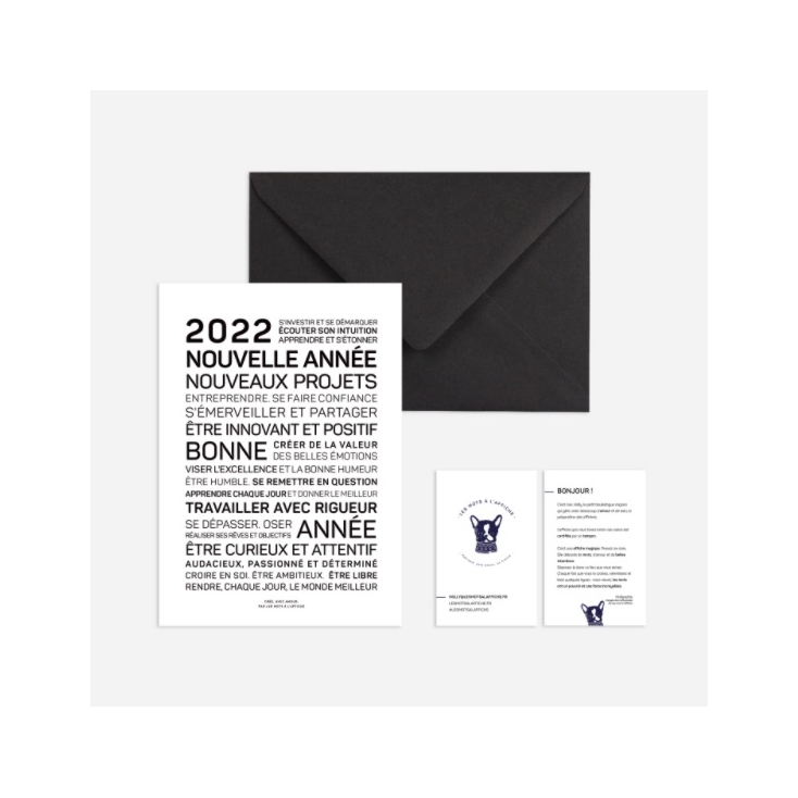 Carte 2022 Nouvelle année, nouveaux projets