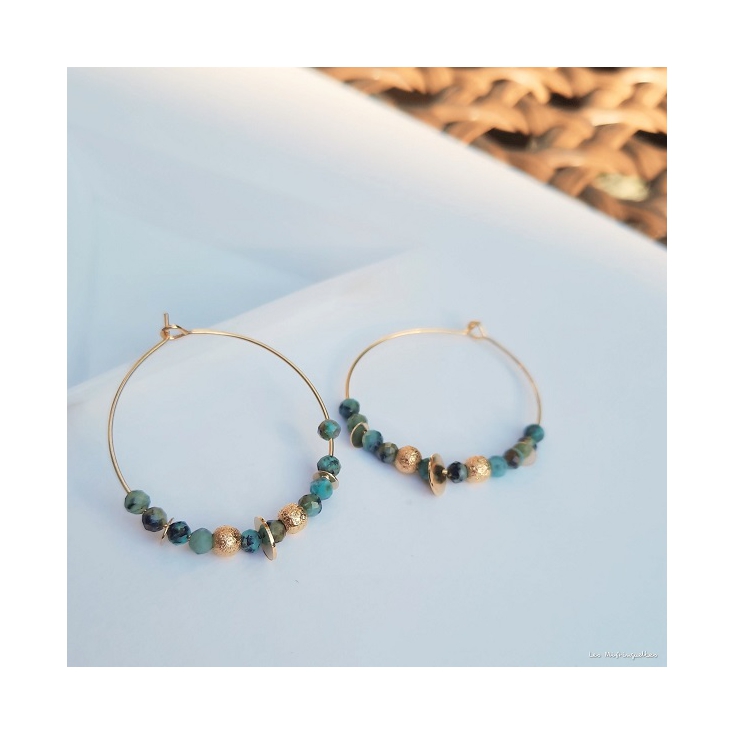 Boucles d'oreilles Lucette - Turquoise africaine