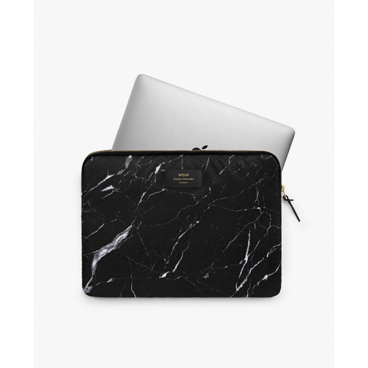 Pochette ordinateur 13 pouces - Black marble