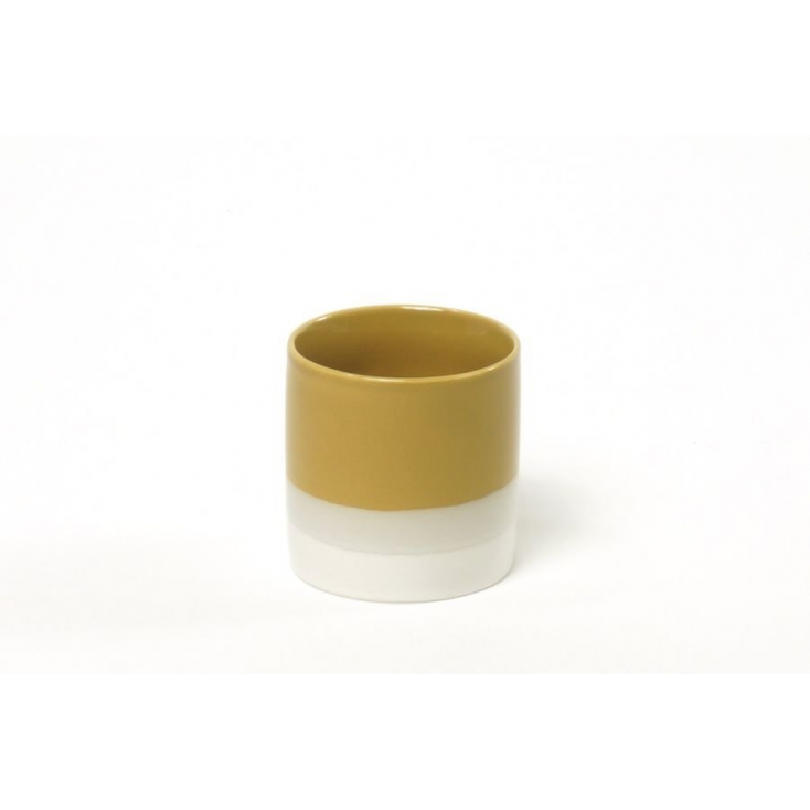Cup S - Cer Cyl - 150ml - mustard/white transition