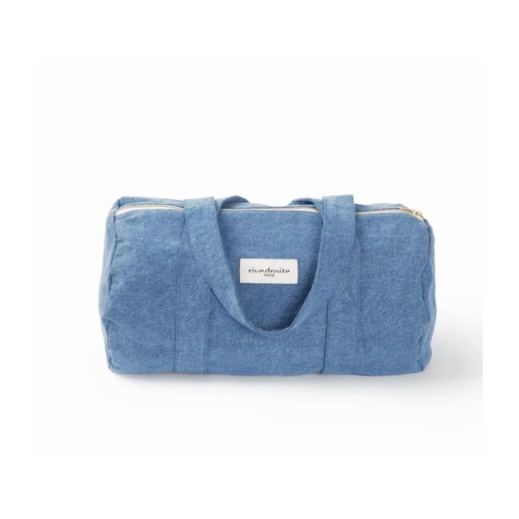 Ballu-Le petit sac Polochon en coton recyclé- Denim Clair